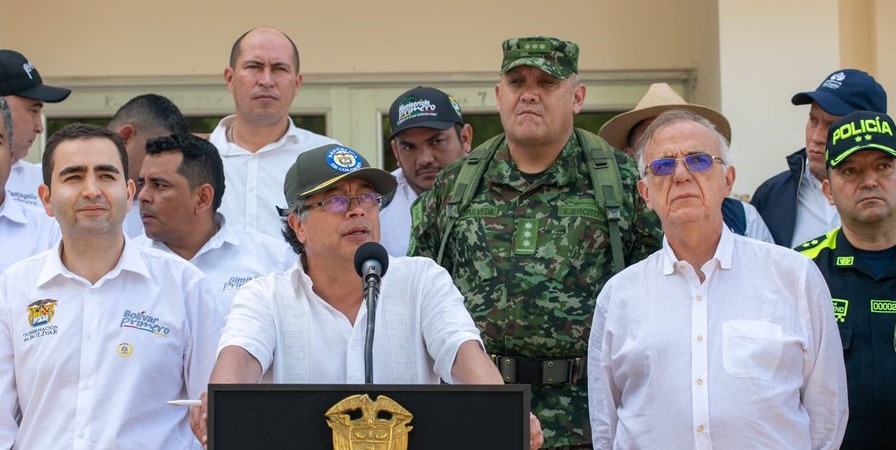 El presidente de Colombia, Gustavo Petro, ante el micrófono.