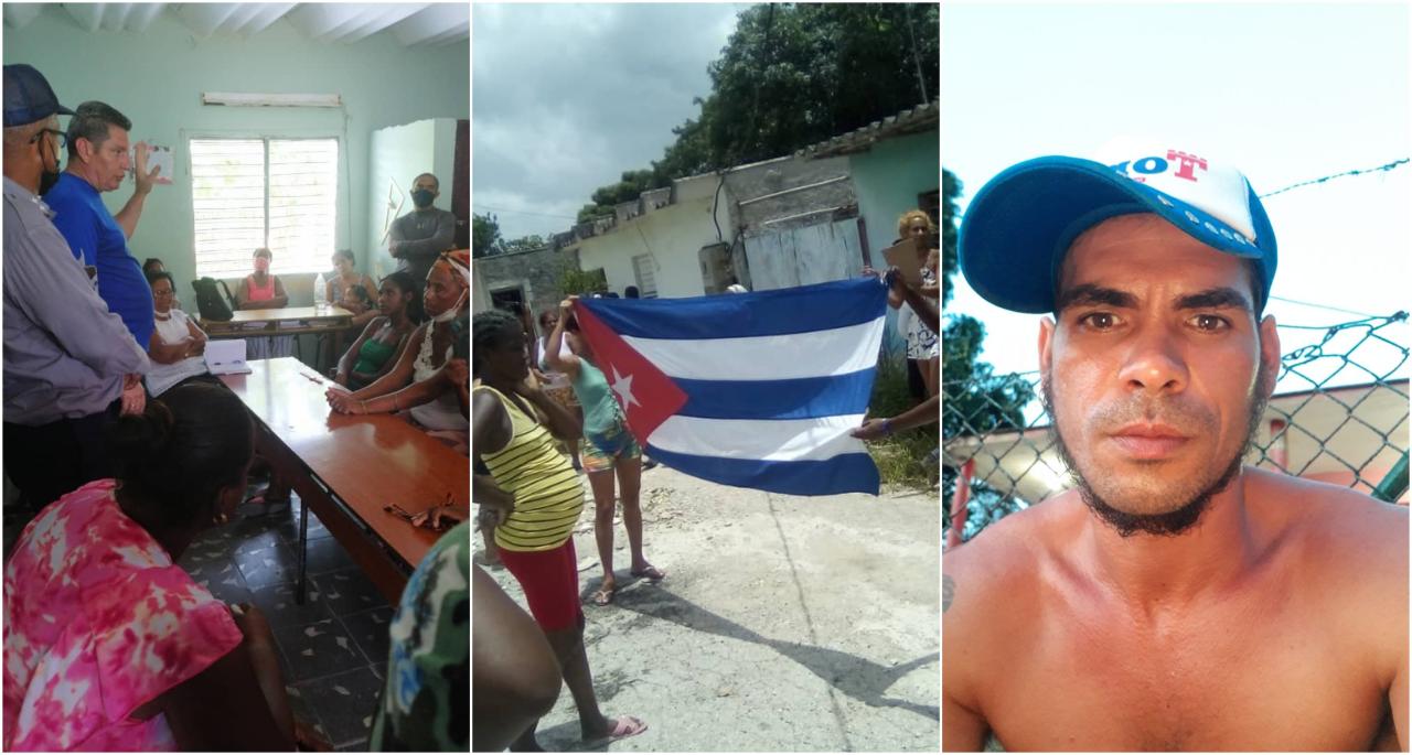 Madres cubanas que protestaron en una calle de La Habana y el joven que grabó las escenas.