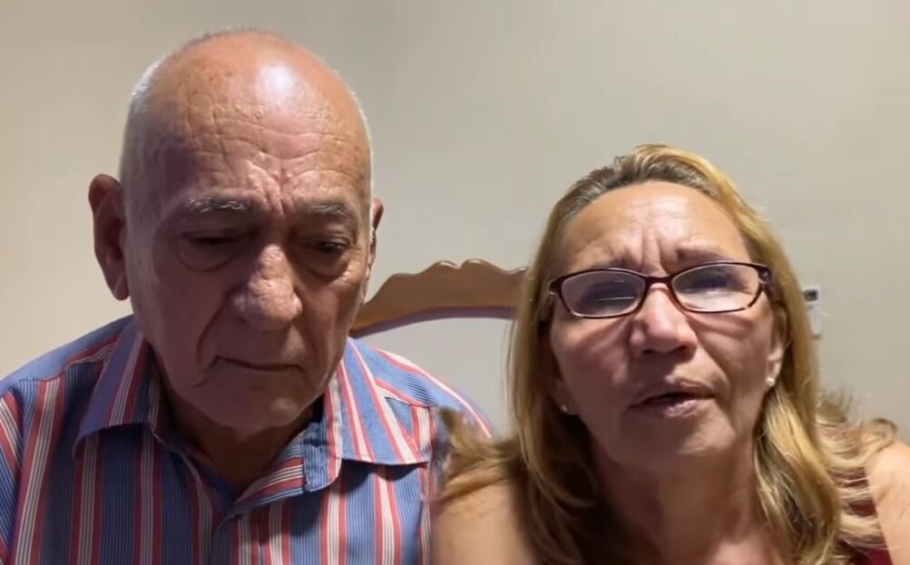 Padres del preso político cubano del 11J Mario Josué Prieto Ricardo.