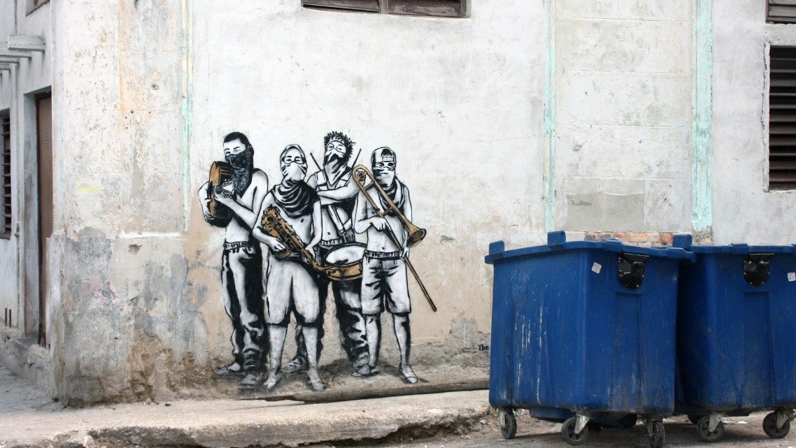 Grafiti en una pared en La Habana.