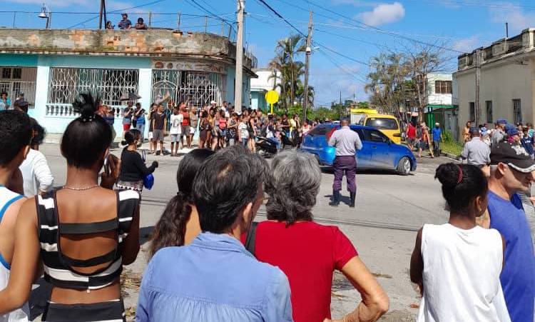 Protesta contra los apagones en La Habana.