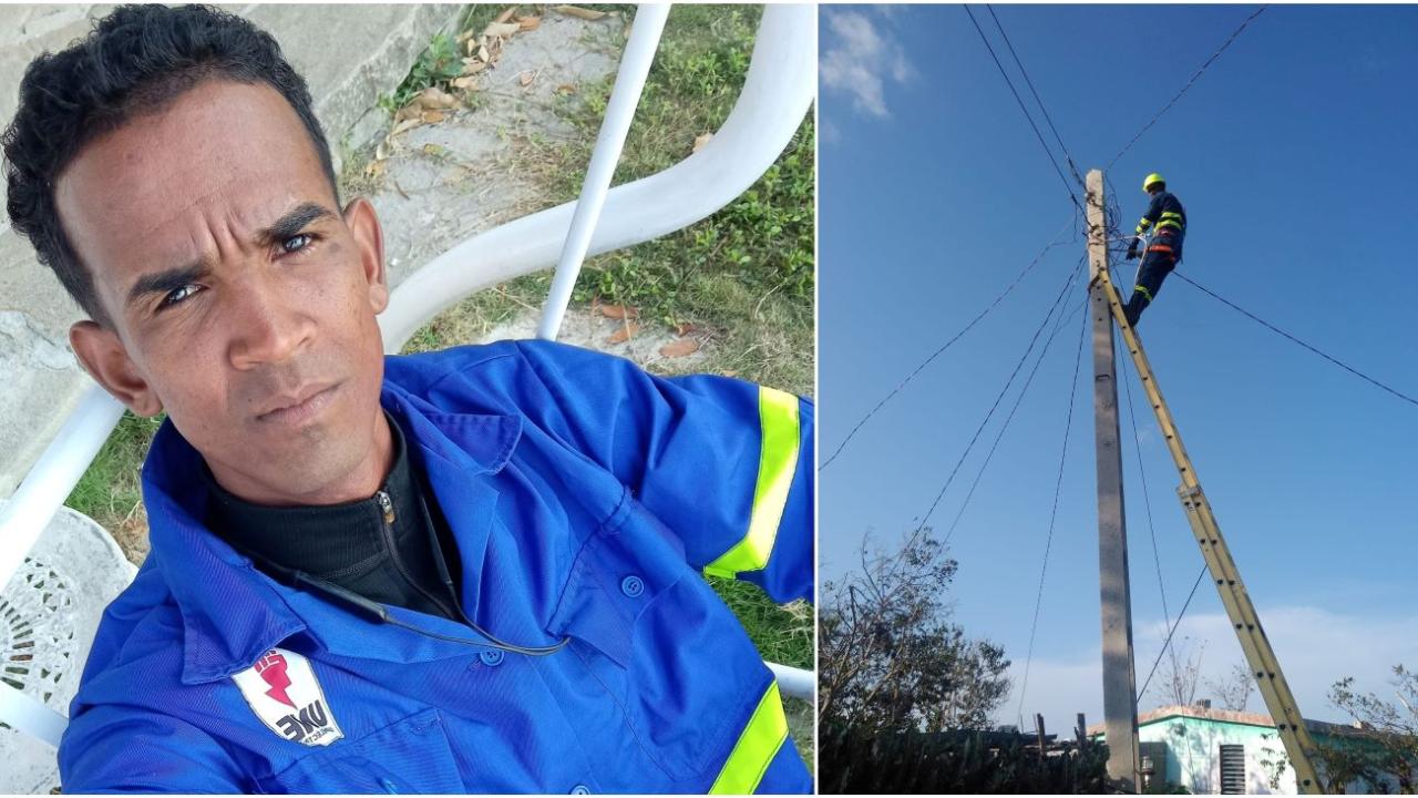 El liniero cubano fallecido en labores de restauración de la electricidad en Pinar del Río.