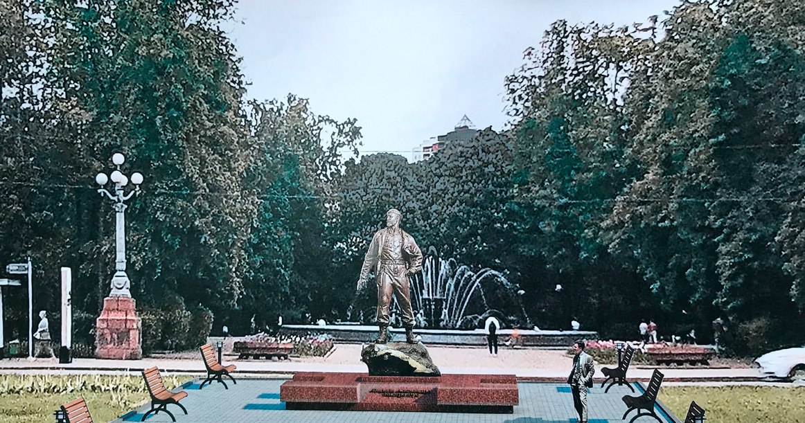 Boceto del monumento de Fidel Castro en la plaza de Sokol, en Moscú, próxima a inaugurar.