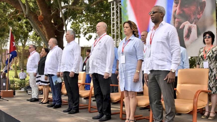 Autoridades cubanas en la inauguración de Fihav 2022.