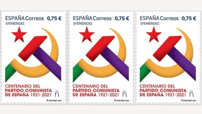 El sello conmemorativo del centenario del Partido Comunista de España.