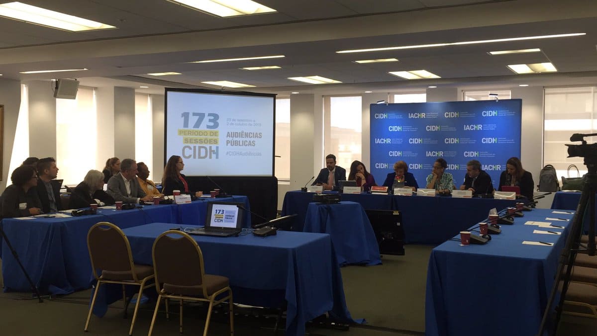 Activistas cubanos en una audiencia de la Comisión Interamericana de Derechos Humanos