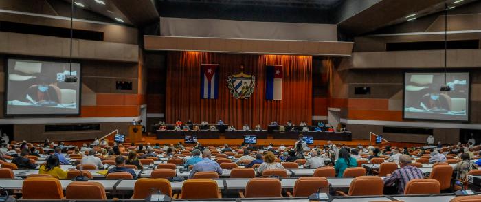 Sesión de la Asamblea Nacional en el Palacio de Convenciones de La Habana.
