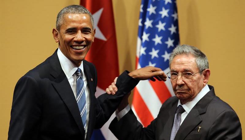 Barack Obama and Raul Castro in Havana in 2016. 