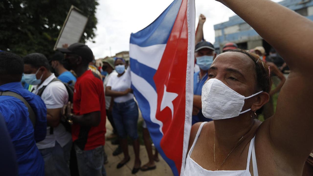 Protesta en Cuba.