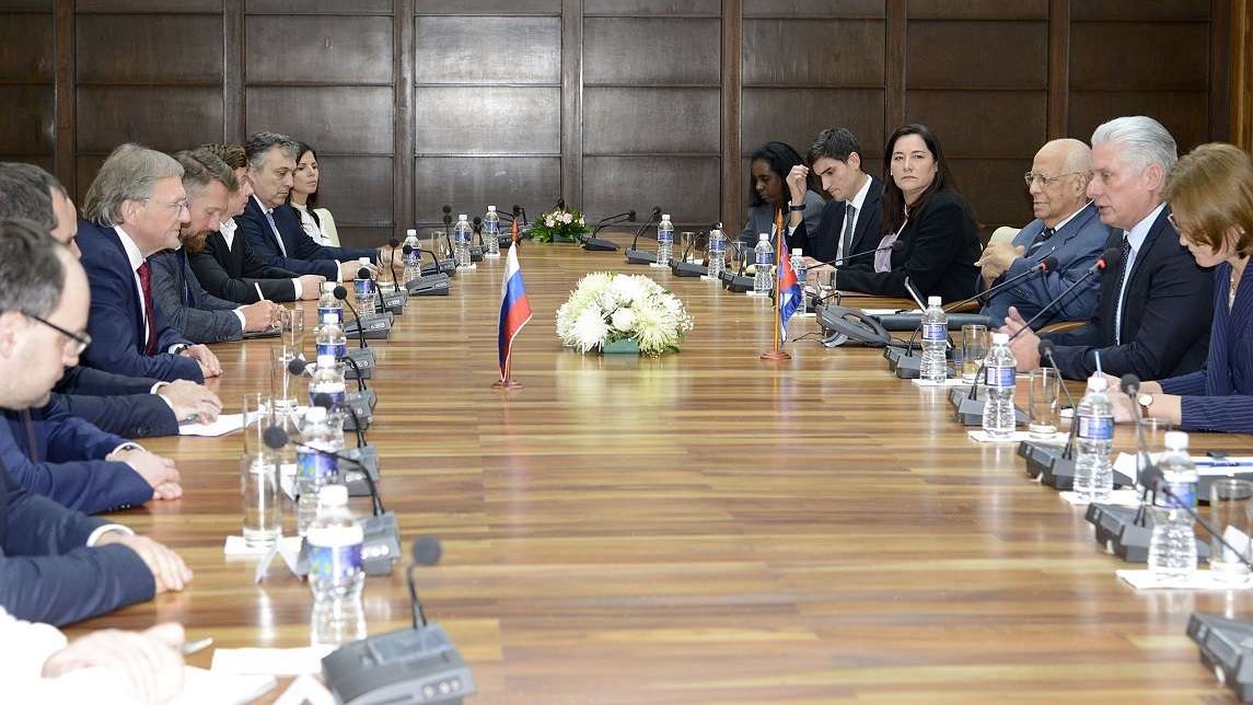 Reunión entre Díaz-Canel y empresarios rusos en La Habana.