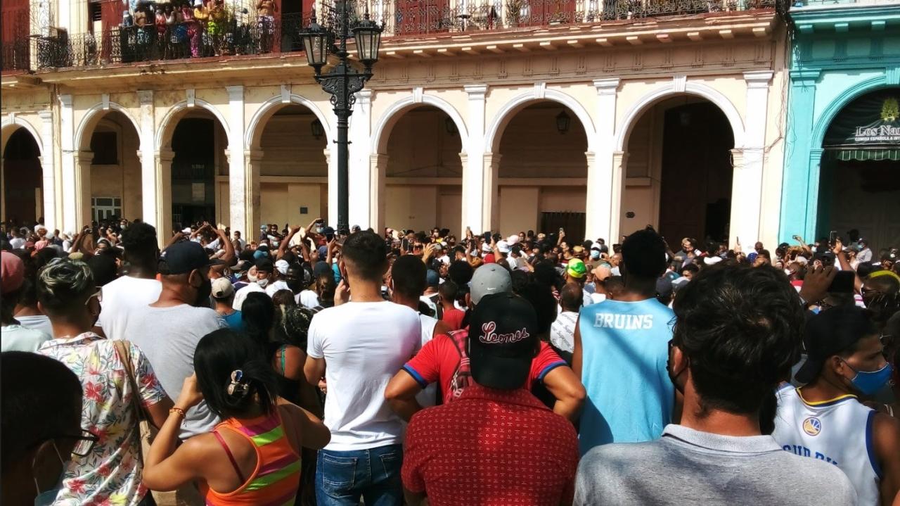 Protesta en La Habana en julio de 2021.