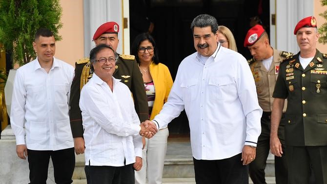 Maduro y Gustavo Petro durante un encuentro la pasada semana.