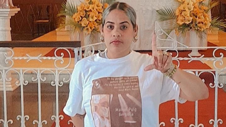 Sayli Núñez, esposa del preso del 11J Maikel Puig Bergolla.