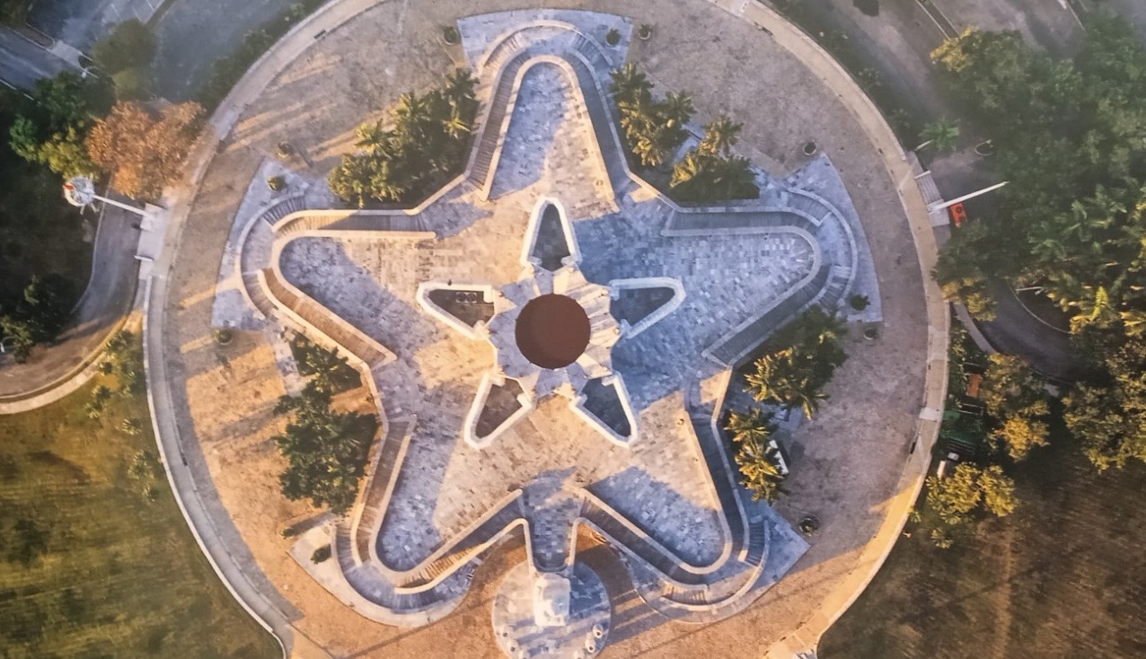 El Memorial José Martí visto desde el aire.