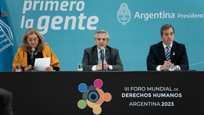 Autoridades argentinas en la inauguración del III Foro Mundial de Derechos Humanos.