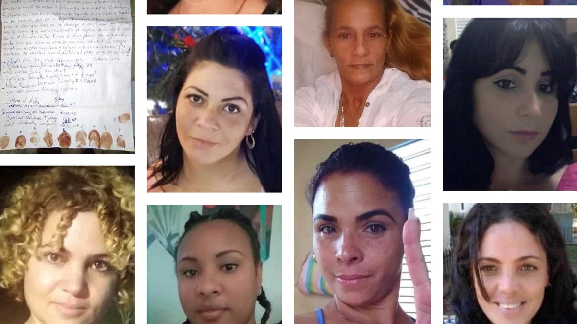 Rostros de algunas de las mujeres presas por participar en el 11J.
