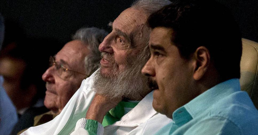 Raúl Castro, Fidel Castro y Nicolás Maduro, 2016.
