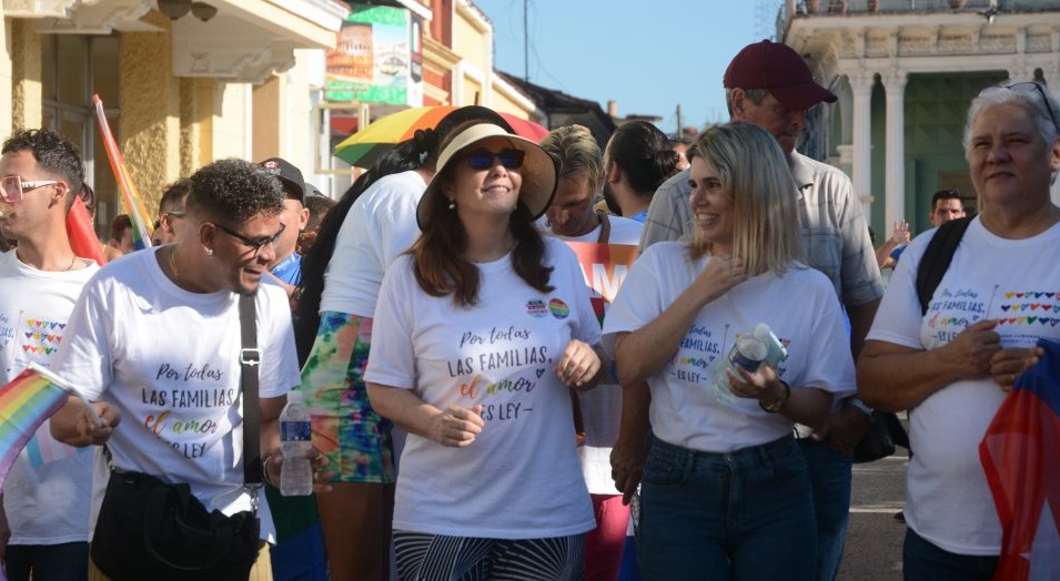 Mariela Castro en la marcha contra la homofobia en Sancti Spíritus.