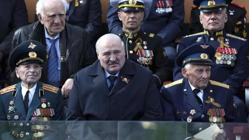 Lukashenko durante el desfile del Día de la Victoria, el 9 de mayo de 2023, en Moscú.