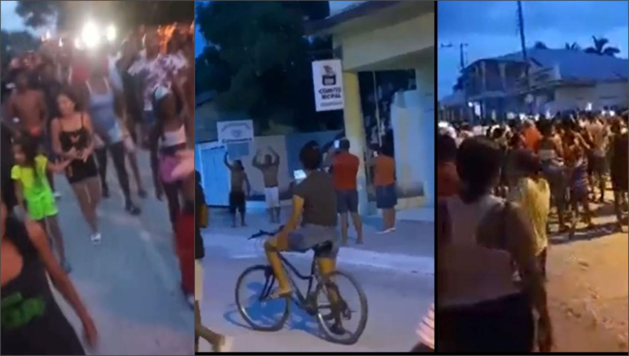 Images from videos of the protest in Caimanera on May 6. 