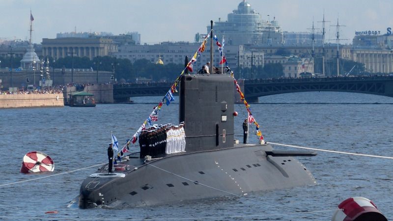 Un submarino ruso en San Petersburgo.