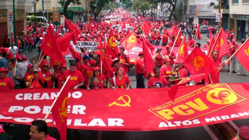 El Partido Comunista de Venezuela en una manifestación. 