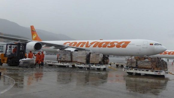 Un avión de Conviasa en Cuba.