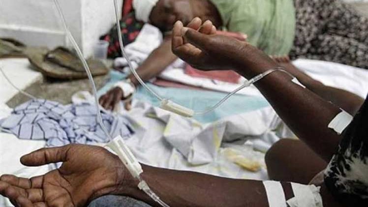 Pacientes enfermos de cólera en Haití.