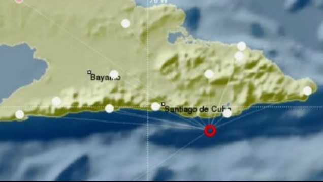 Epicentro de un sismo en la zona oriental de Cuba.
