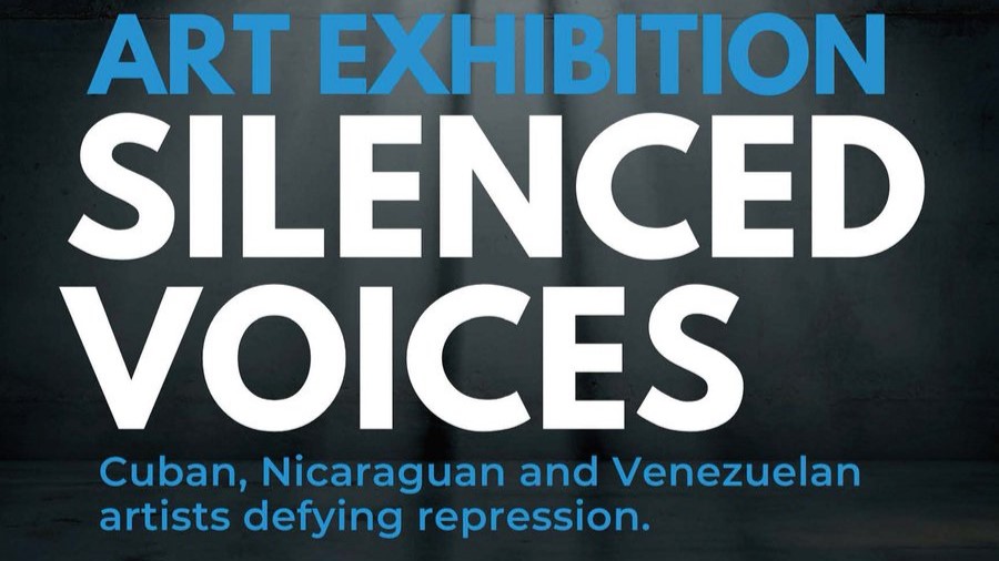 Cartel de la expo 'Voces silenciadas: artistas que desafían la represión'