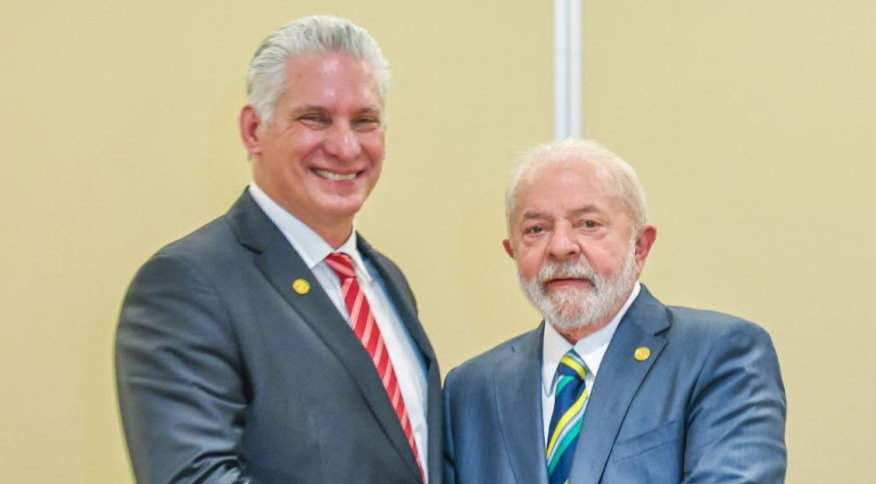 El presidente de Brasil, Luis Inácio Lula da Silva, reunido en Bueno Aires con Miguel Díaz-Canel en enero de 2023.