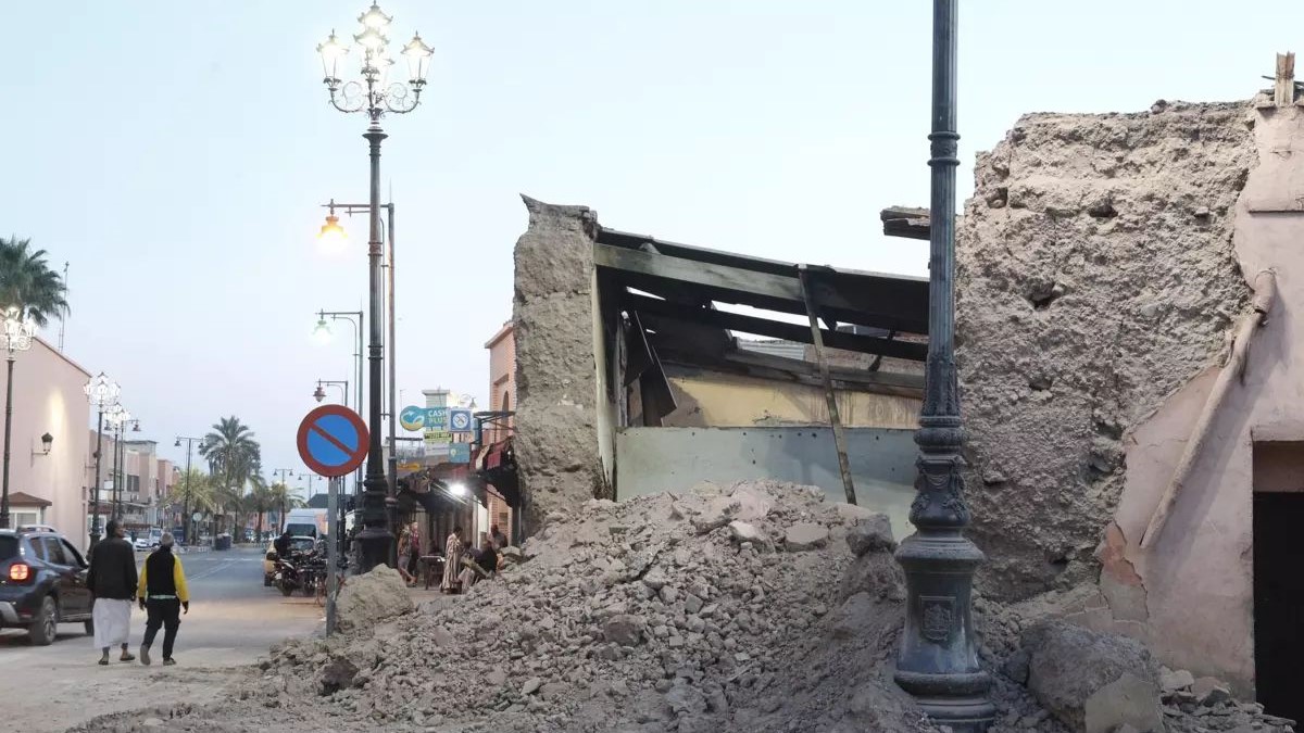 Vista de los daños ocasionados en Marruecos
