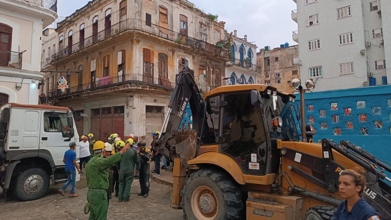 Edificio derrumbado en La Habana Viena el martes 3 de octubre.