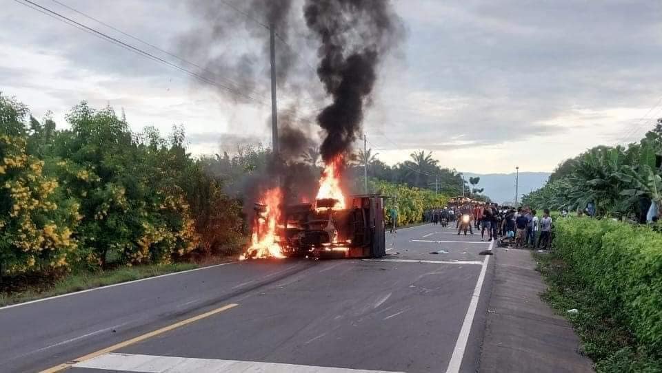 Accidente de tránsito en Guatemala que involucró a migrantes cubanos.
