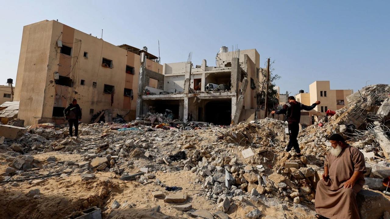 Ruinas en la Franja de Gaza.
