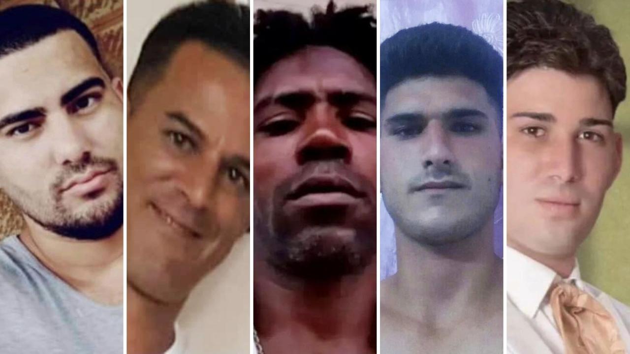 Los presos políticos Nosley Domínguez, Roberto Pérez Fonseca, Juan Enrique Pérez, Lidier Ramón Hernández y Aníbal Yasiel Palau.