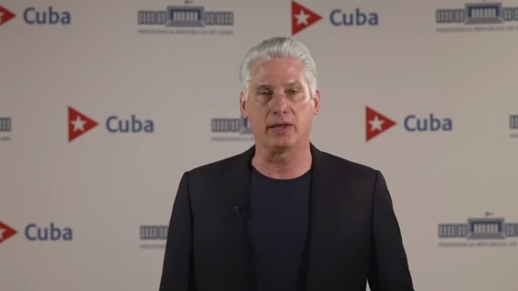 Miguel Díaz-Canel en un mensaje sobre el conflicto entre Israel y Hamás.