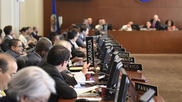 Intervención del canciller nicaragüense en la OEA.