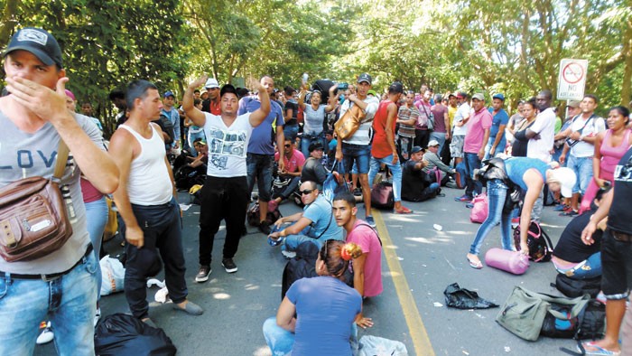 Migrantes cubanos en Nicaragua.
