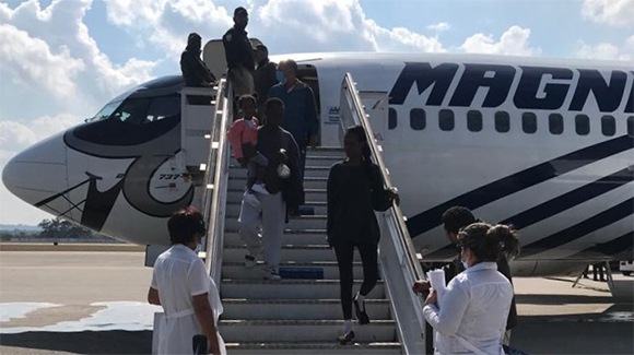 Migrantes cubanos devueltos desde México.
