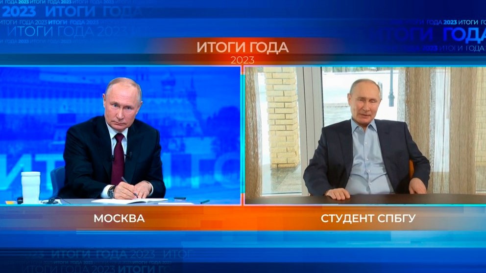 Vladimir Putin y su doble digital.