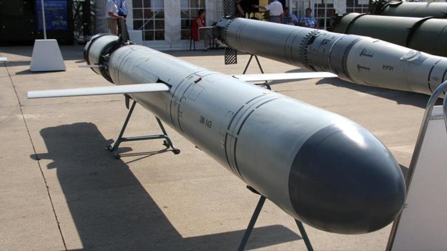 Exhibición de misiles Kalibr en una exposición de armas en Rusia.