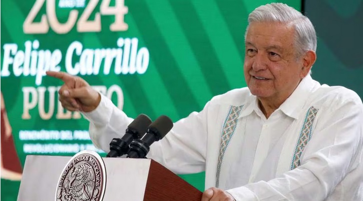 El presidente mexicano, Andrés Manuel López Obrador, hablando de los migrantes secuestrados.