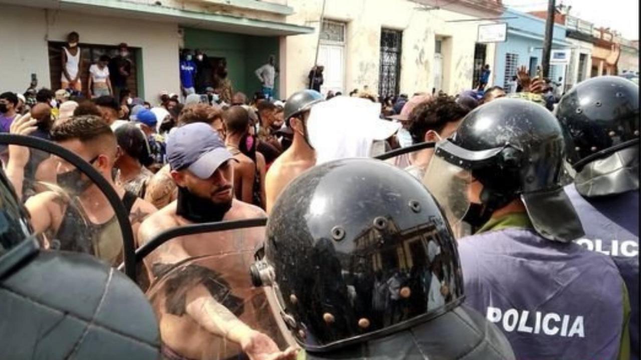 Protesta pública en Cárdenas, 11 de julio de 2021.