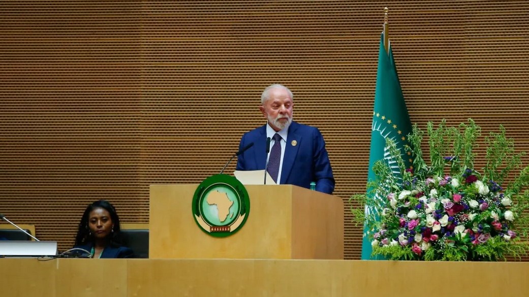 Luiz Inácio Lula da Silva en la cumbre anual de la Unión Africana, en Etiopía, el 17 de febrero. 