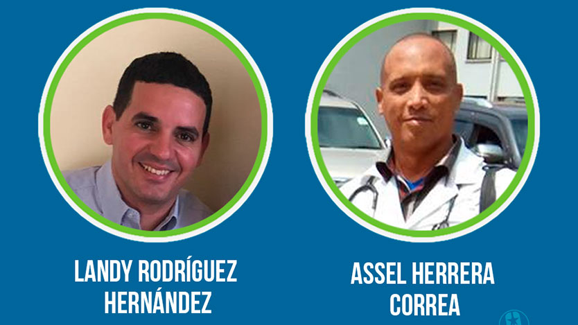 Los médicos cubanos Landy Rodríguez Assel Herrera Correa.