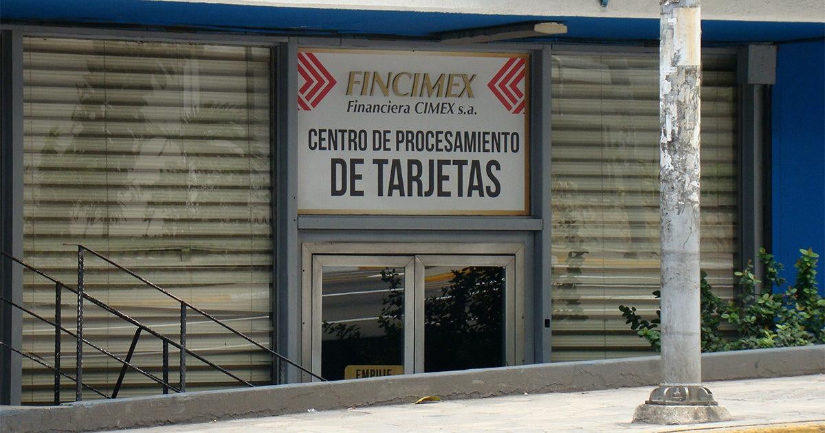 Oficina de FINCIMEX para el procesamiento de sus tarjetas de pago.