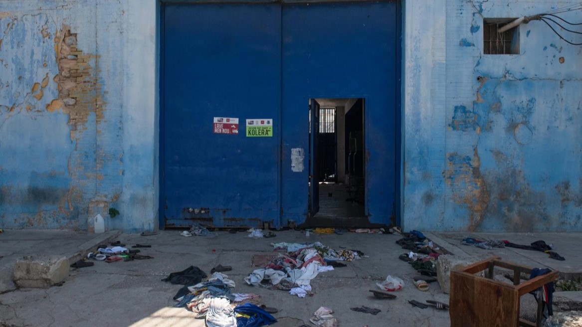 La entrada de la prisión nacional de Haití, Puerto Príncipe, el lunes. 