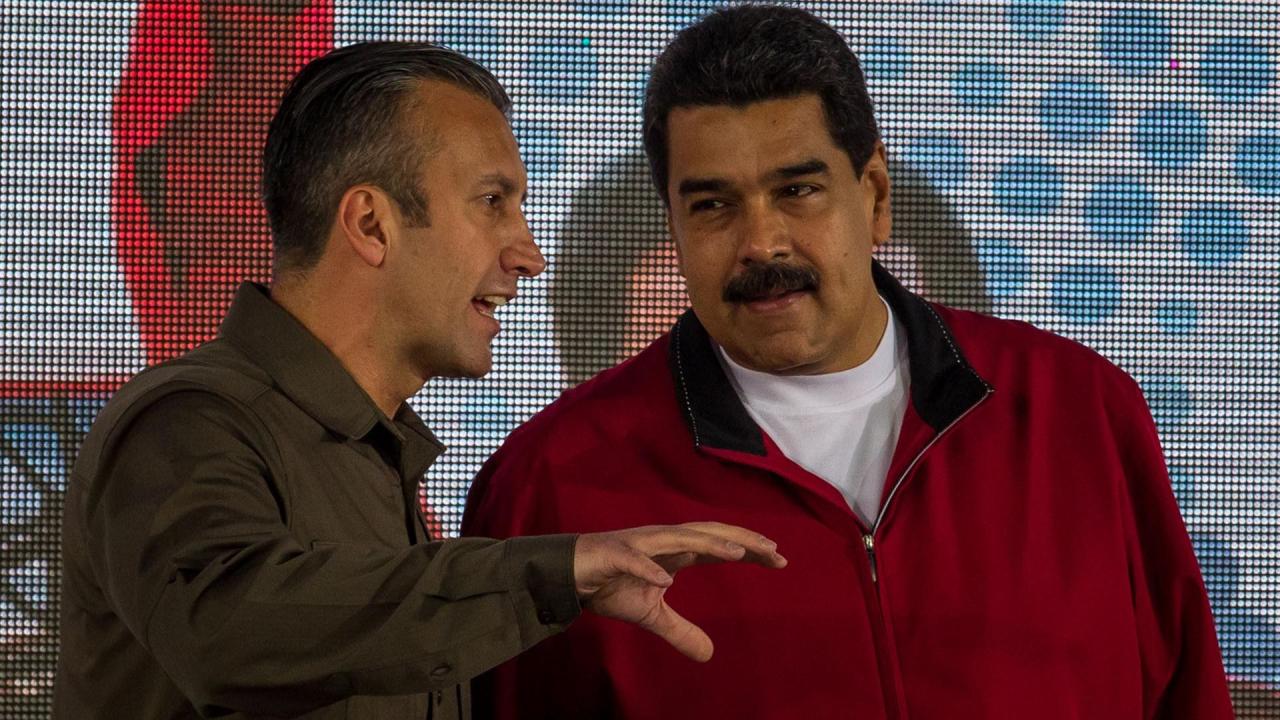 Tareck El Aissami y Nicolás Maduro.