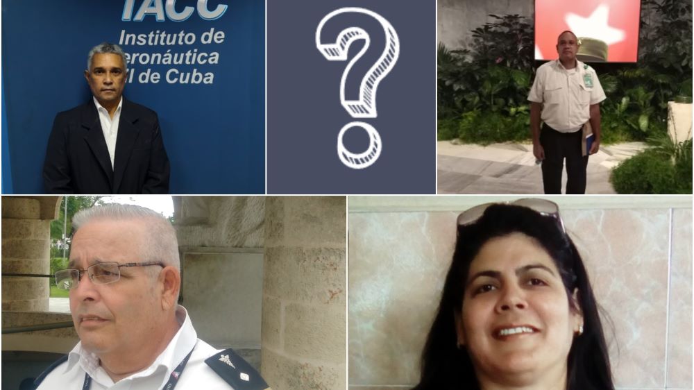Cuatro de los funcionarios que visitaron el aeropuerto de Miami el 20 de mayo.
